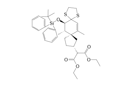 (2RS,5SR,9RS,10SR)-9-tert-Butyldiphenylsiloxy-2-bis(ethoxycarbonyl)methyl-6,10-dimethylspiro[4.5]dec-6-en-8-one ethylene dithioacetal