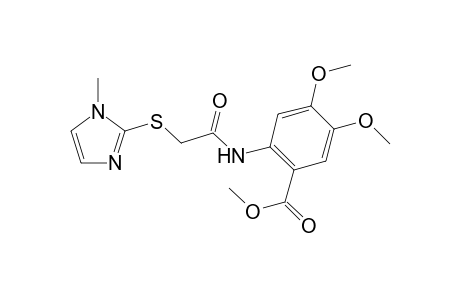 Benzoic acid, 4,5-dimethoxy-2-[2-(1-methyl-1H-imidazol-2-ylsulfanyl)acetylamino]-, methyl ester