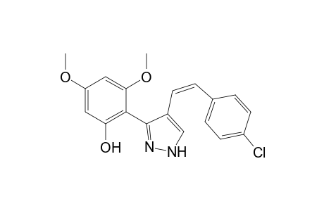 (Z)-3/ 5-(2'-Hydroxy-4',6'-dimethoxyphenyl)-4-(p-chlorostyryl)pyrazole
