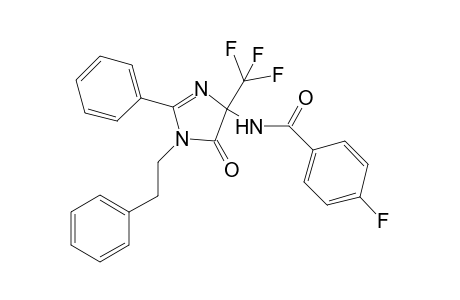 4-Fluoro-N-[5-oxo-2-phenyl-1-(2-phenylethyl)-4-(trifluoromethyl)-4,5-dihydro-1H-imidazol-4-yl]benzamide