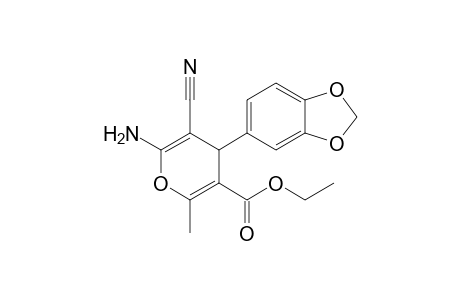 6-amino-4-(1,3-benzodioxol-5-yl)-5-cyano-2-methyl-4H-pyran-3-carboxylic acid ethyl ester
