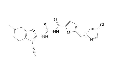 N-{5-[(4-chloro-1H-pyrazol-1-yl)methyl]-2-furoyl}-N'-(3-cyano-6-methyl-4,5,6,7-tetrahydro-1-benzothien-2-yl)thiourea