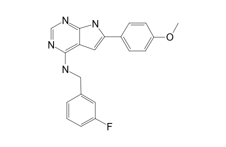 4-(META-FLUOROBENZYLAMINE)-6-(4-METHOXYPHENYL)-7H-PYRROLO-[2,3-D]-PYRIMIDINE