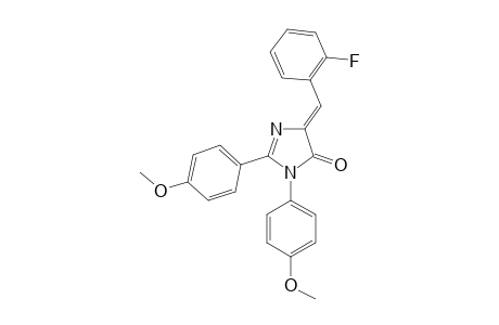 1-(PARA-METHOXYPHENYL)-2-(PARA-METHOXYPHENYL)-(4E)-(ORTHO-FLUOROPHENYLIDENE)-2-IMIDAZOLIN-5-ONE
