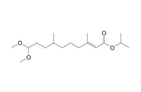 Isopropyl 3,7-dimethyl-10,10-dimethoxy-2-.xi.-decenoate