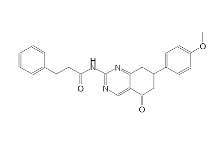 N-[7-(4-methoxyphenyl)-5-oxo-5,6,7,8-tetrahydro-2-quinazolinyl]-3-phenylpropanamide
