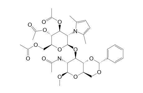 METHYL_2-ACETAMIDO-4,6-O-BENZYLIDENE-2-DEOXY-3-O-[3,4,6-TRI-O-ACETYL-2-DEOXY-2-(2,5-DIMETHYLPYRROL-1-YL)-BETA-D-GLUCOPYRANOSYL]-BETA-D-GLUCOPYRANO