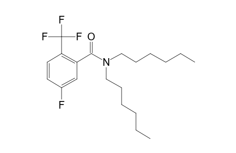 3-Fluoro-6-trifluoromethylbenzamide, N,N-dihexyl-