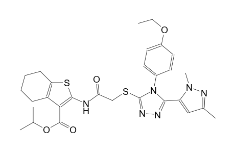 isopropyl 2-[({[5-(1,3-dimethyl-1H-pyrazol-5-yl)-4-(4-ethoxyphenyl)-4H-1,2,4-triazol-3-yl]sulfanyl}acetyl)amino]-4,5,6,7-tetrahydro-1-benzothiophene-3-carboxylate