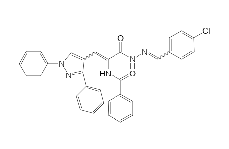 N-(1Z-3-(2-(4-chlorobenzylidene)hydrazinyl)-1-(1,3-diphenyl-1H-pyrazol-4-yl)-3-oxoprop-1-en-2-yl) benzamide