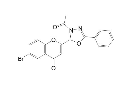 2-(3-acetyl-5-phenyl-2,3-dihydro-1,3,4-oxadiazol-2-yl)-6-bromo-4H-chromen-4-one