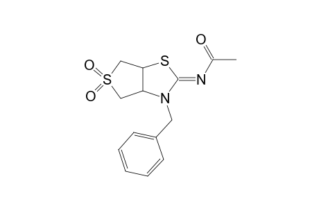 Acetamide, N-[tetrahydro-3-(phenylmethyl)thieno[3,4-d]thiazol-2(3H)-yliden]-, S,S-dioxide