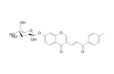 3-((E)-3-oxo-3-(p-tolyl)prop-1-en-1-yl)-7-(((2S,3R,4S,5S,6R)-3,4,5-trihydroxy-6-(hydroxymethyl)tetrahydro-2H-pyran-2-yl)oxy)-4H-chromen-4-one