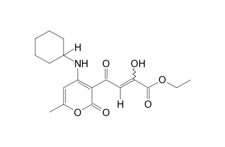 4-(cyclohexylamino)-gamma,2-dioxo-alpha-hydroxy-6-methyl-2H-pyran-3-crotonic acid, ethyl ester