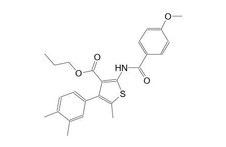 propyl 4-(3,4-dimethylphenyl)-2-[(4-methoxybenzoyl)amino]-5-methyl-3-thiophenecarboxylate