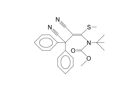 N-tert-Butyl-N-(1-methylthio-2,3-dicyano-3,3-diphenyl-1-propenyl)-carbamic acid, methyl ester