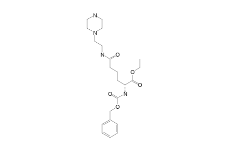 6-(PIPERAZINYL-2-ETHYLAMIDO)-N-BENZYLOXYCARBONYL-S-ALPHA-ADIPIC-ACID-1-ETHYLESTER