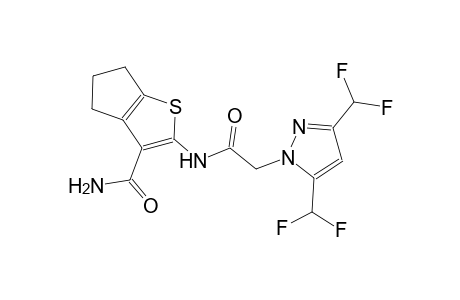 2-({[3,5-bis(difluoromethyl)-1H-pyrazol-1-yl]acetyl}amino)-5,6-dihydro-4H-cyclopenta[b]thiophene-3-carboxamide