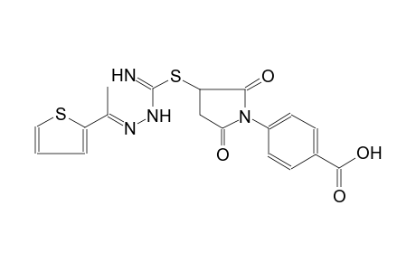 4-{3-[(imino{(2E)-2-[1-(2-thienyl)ethylidene]hydrazino}methyl)sulfanyl]-2,5-dioxo-1-pyrrolidinyl}benzoic acid