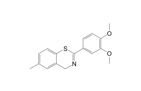 2-(3,4-DIMETHOXYPHENYL)-6-METHYL-4H-1,3-BENZO-THIAZINE