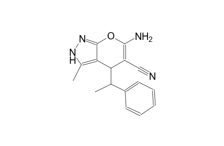 pyrano[2,3-c]pyrazole-5-carbonitrile, 6-amino-2,4-dihydro-3-methyl-4-(1-phenylethyl)-