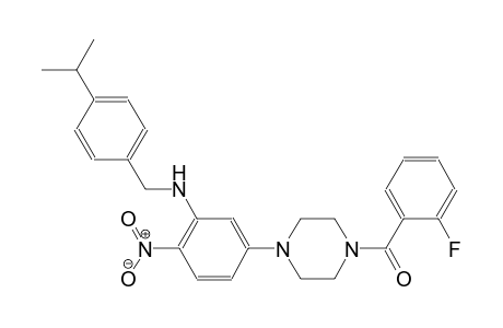benzenemethanamine, N-[5-[4-(2-fluorobenzoyl)-1-piperazinyl]-2-nitrophenyl]-4-(1-methylethyl)-