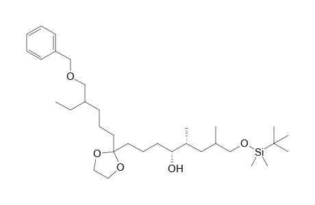(4R,5R)-1-{2'-[4"-(Benzyloxymethyl)hexyl]-[1',3']dioxolan-2'-yl}-8-[(t-butyldimethylsilyl)oxy]-5,7-dimethyloctan-4-ol