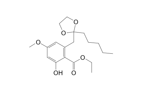 ethyl 2-hydroxy-4-methoxy-6-[(2'-pentyl-1',3'-dioxolan-2'-yl)methyl]benzoate