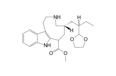 (5R,7R)-Methyl 1,2,3,4,5,6,7,8-octahydro-5-[2-xi.-(1,3-dioxolan-2-yl)-1-butyl]azonino[6,7-b]indole-7-carboxylate