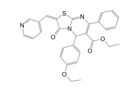 ethyl (2E)-5-(4-ethoxyphenyl)-3-oxo-7-phenyl-2-(3-pyridinylmethylene)-2,3-dihydro-5H-[1,3]thiazolo[3,2-a]pyrimidine-6-carboxylate