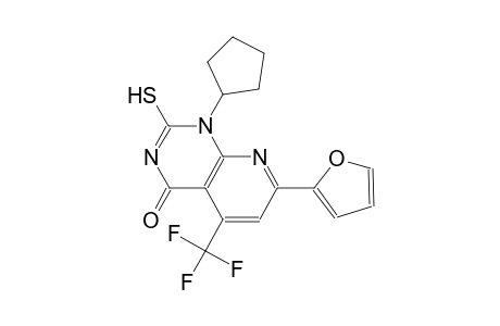 pyrido[2,3-d]pyrimidin-4(1H)-one, 1-cyclopentyl-7-(2-furanyl)-2-mercapto-5-(trifluoromethyl)-