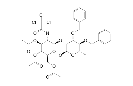 (3,4,6-TRI-O-ACETYL-2-DEOXY-2-TRICHLOROACETAMIDO-BETA-D-GLUCOPYRANOSYL)-(1->2)-3,4-DI-O-BENZYL-ALPHA-L-RHAMNOPYRANOSE