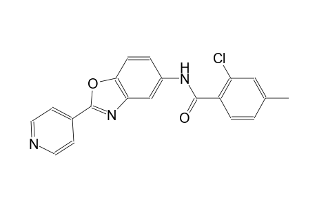 2-chloro-4-methyl-N-[2-(4-pyridinyl)-1,3-benzoxazol-5-yl]benzamide