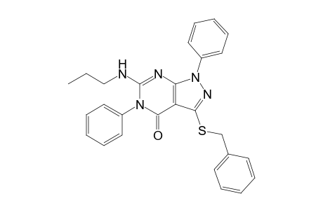 1,5-Diphenyl-3-(phenylmethylsulfanyl)-6-(propylamino)pyrazolo[3,4-d]pyrimidin-4-one