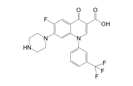 1-[m-(Trifluoromethyl)phenyl]-7-(piperazin-1'-yl)-3-(hydroxycarnonyl)-6-fluoro-1,4-dihydro-4-quinolone