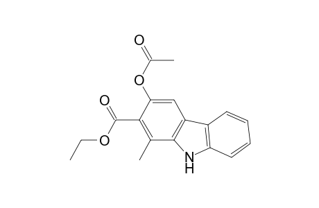 9H-Carbazole-2-carboxylic acid, 3-(acetyloxy)-1-methyl-, ethyl ester