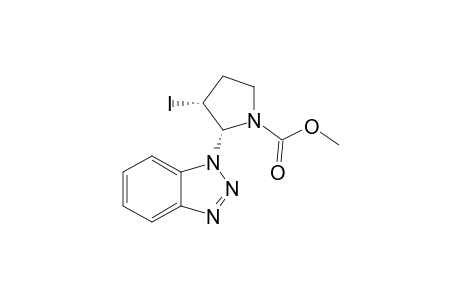 1-[(2R*,3R*)-3-Iodo-N-(methoxycarbonyl)-2-pyrrolidinyl]benzotriazole