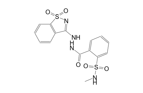 2-{[2-(1,1-dioxido-1,2-benzisothiazol-3-yl)hydrazino]carbonyl}-N-methylbenzenesulfonamide