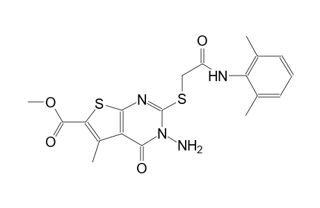methyl 3-amino-2-{[2-(2,6-dimethylanilino)-2-oxoethyl]sulfanyl}-5-methyl-4-oxo-3,4-dihydrothieno[2,3-d]pyrimidine-6-carboxylate