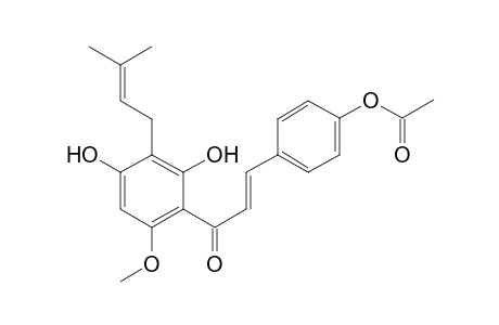 4-Acetoxy-2',4'-dihydroxy-6'-methoxy-3'-prenylchalcone, 4-O-acetylxanthohumol