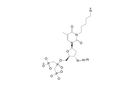 3'-AZIDO-3'-DEOXY-5'-O-[BIS-(DIHYDROXYPHOSPHORYLMETHYL)-PHOSPHORYL]-N(3)-[1-(5-AMINOPENTYL)]-THYMIDINE