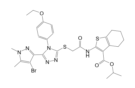 isopropyl 2-[({[5-(4-bromo-1,5-dimethyl-1H-pyrazol-3-yl)-4-(4-ethoxyphenyl)-4H-1,2,4-triazol-3-yl]sulfanyl}acetyl)amino]-4,5,6,7-tetrahydro-1-benzothiophene-3-carboxylate