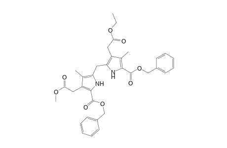 1H-Pyrrole-3-acetic acid, 5-[[3-(2-ethoxy-2-oxoethyl)-4-methyl-5-[(phenylmethoxy)carbonyl]-1H-p yrrol-2-yl]methyl]-4-methyl-2-[(phenylmethoxy)carbonyl]-, methyl ester