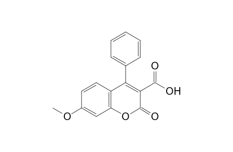 7-methoxy-2-oxo-4-phenyl-2H-1-benzopyran-3-carboxylic acid