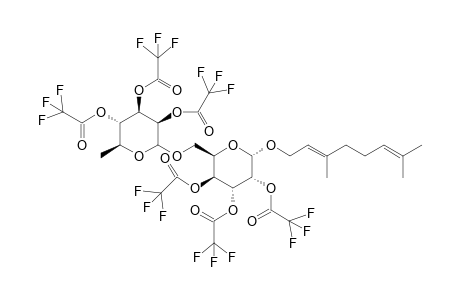 6-O-(.alpha.-L-rhamnopyranosyl)-.beta.-geranyl-D-glucopyranoside-hexakis(trifluoroacetyl)