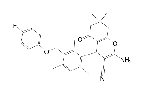 2-amino-4-{3-[(4-fluorophenoxy)methyl]-2,4,6-trimethylphenyl}-7,7-dimethyl-5-oxo-5,6,7,8-tetrahydro-4H-chromene-3-carbonitrile