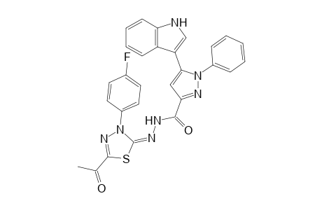 N'-[5-Acetyl-3-(4-fluorophenyl)-1,3,4-thiadiazol-2(3H)-ylidene]-5-(1H-indol-3-yl)-1-phenyl-1H-pyrazole-3-carbohydrazide