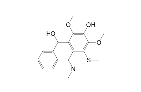 6-[(dimethylamino)methyl]-3-hydroxy-2,4-dimethoxy-5-(methylthio)-.alpha.-phenylbenzyl alcohol