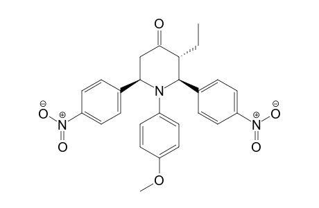 trans, cis-3-ethyl-1-(4-methoxyphenyl)-2,6-bis(4-nitrophenyl)piperidin-4-one
