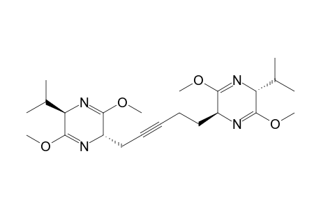(2R,5S)-2-isopropyl-5-[5-[(2S,5R)-5-isopropyl-3,6-dimethoxy-2,5-dihydropyrazin-2-yl]pent-2-ynyl]-3,6-dimethoxy-2,5-dihydropyrazine